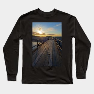 Good Harbor Beach Footbridge Shadows Long Sleeve T-Shirt